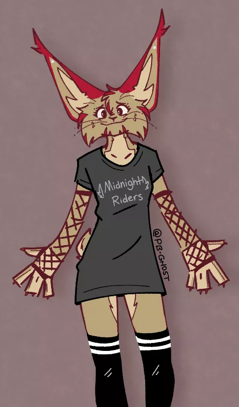 Midnight Jammies (art by @pb-ghost!) posted by DHx_Crocodile