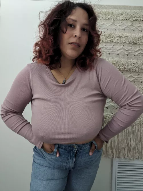 Poking out the crop top  by AutomatedSausage