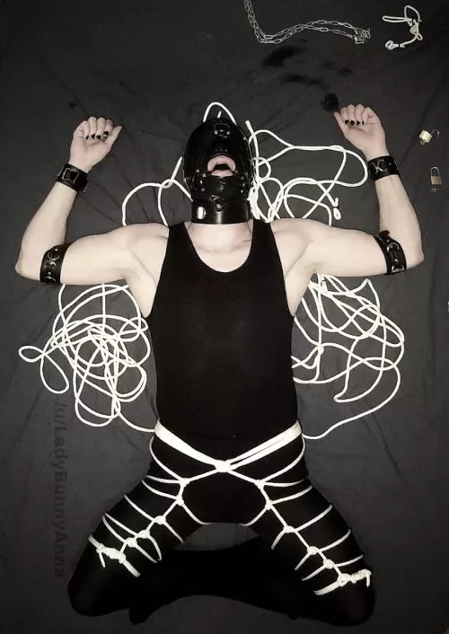 Resting after escape challenge, interested in video? [M] by LadyBunnyAnna