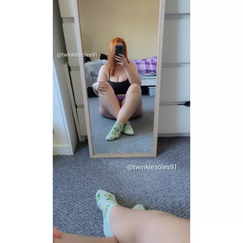 Green socks for this redhead by Twinklesoles91