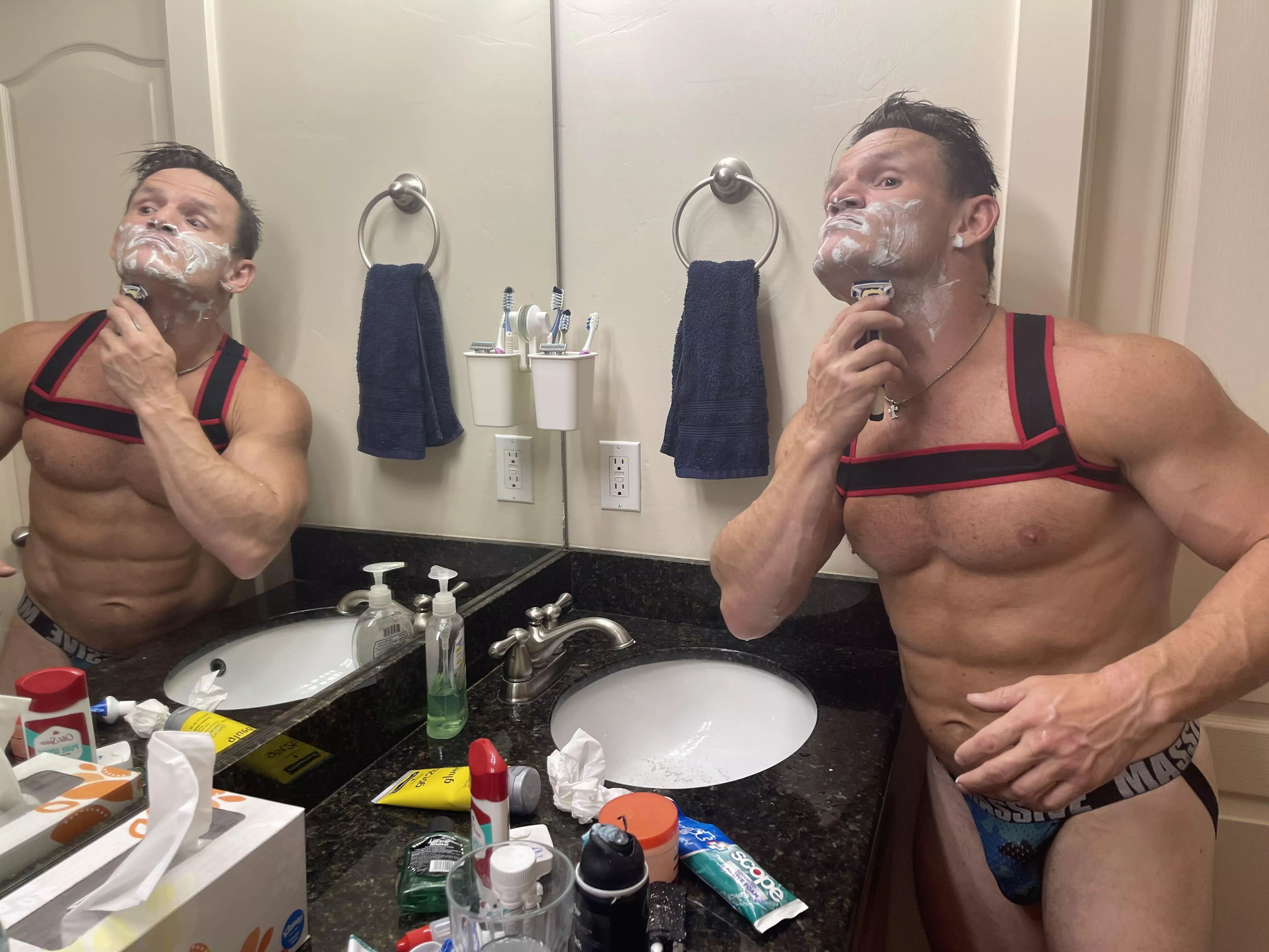 Just me shaving in my jockstrap posted by gayvittles