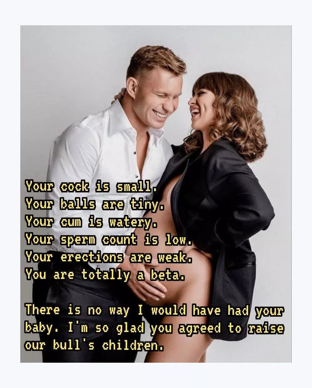 Nature gave you so many signs to tell you that you were nevef meant to breed but to help facilitate the genetic legacy of better men. Your wife is very happy that you listened. posted by AdEfficient700