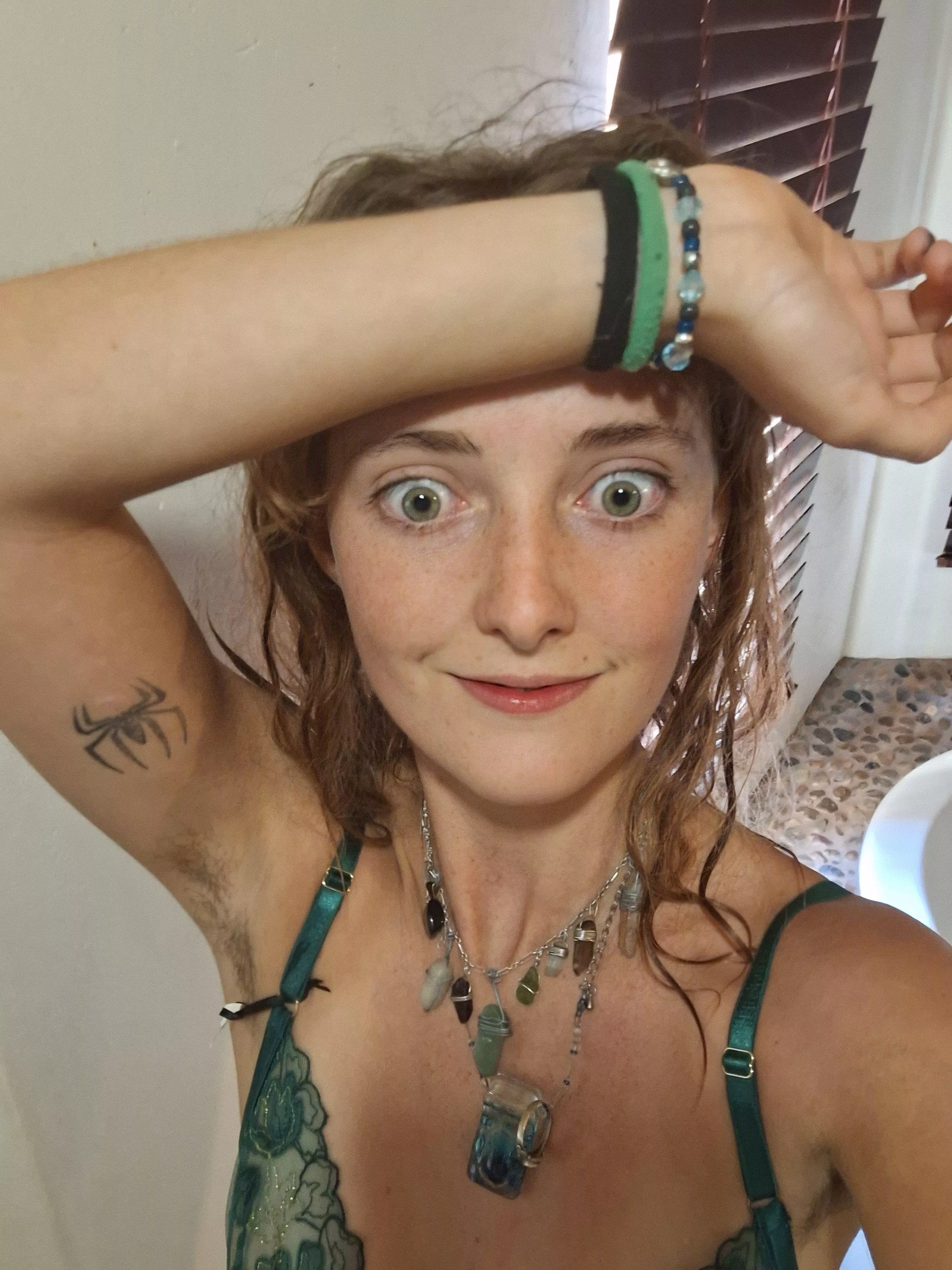 Playfully flaunting my cute armpit in a photo shoot. [18F] posted by vibeslover