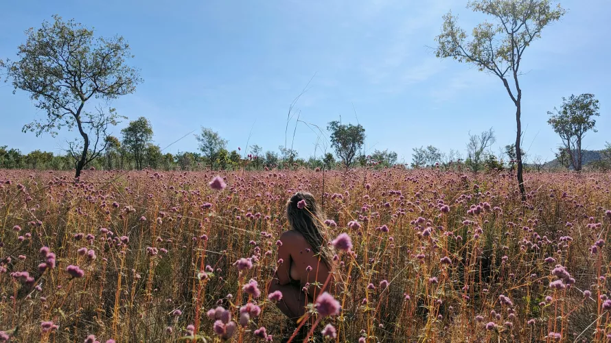 enjoying the wild flowers by honeylullah