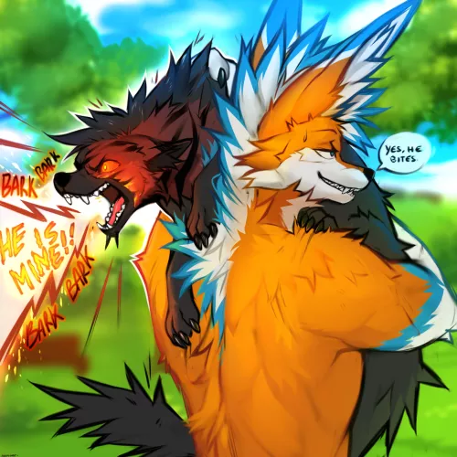 he is mine! by angiewolfartist