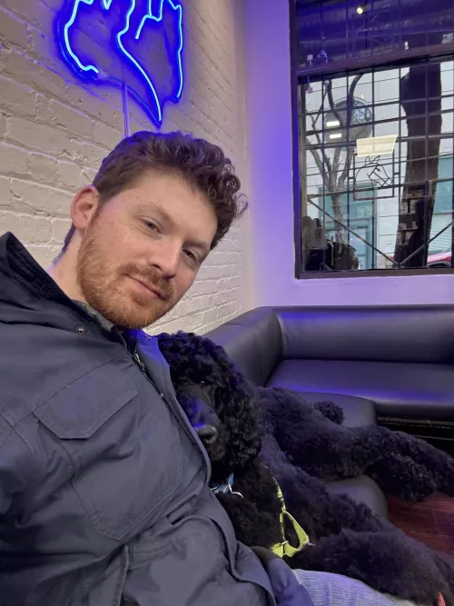 Just a tired dude with his tired pup at the vet by zwiqy