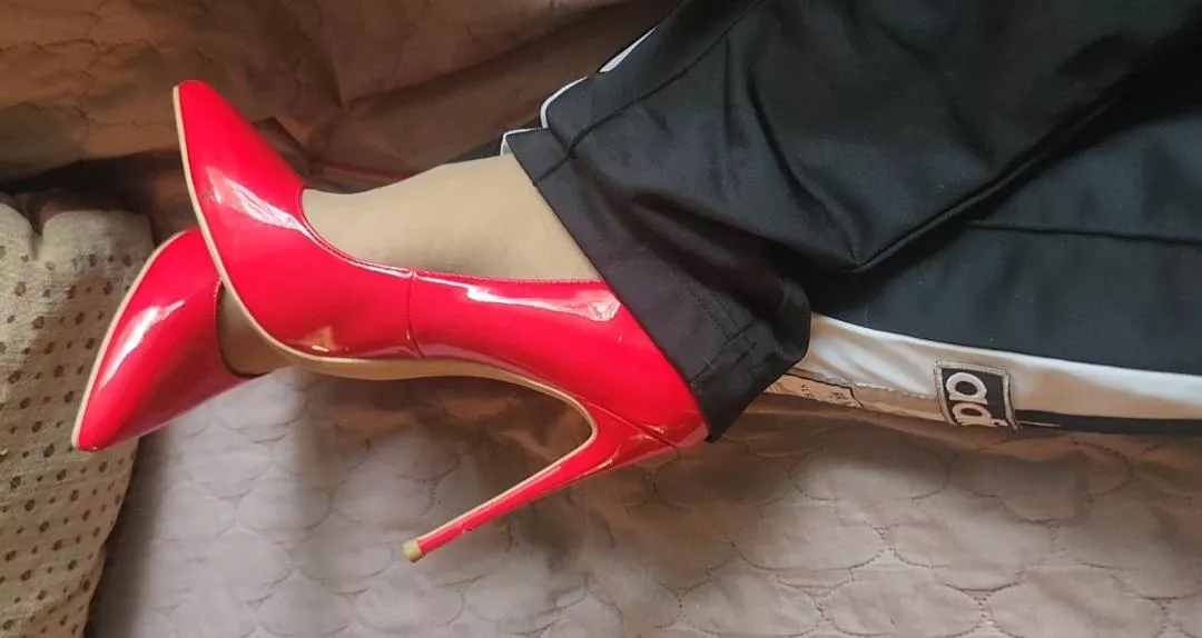 My red five inch high heels  posted by micheleferlisi