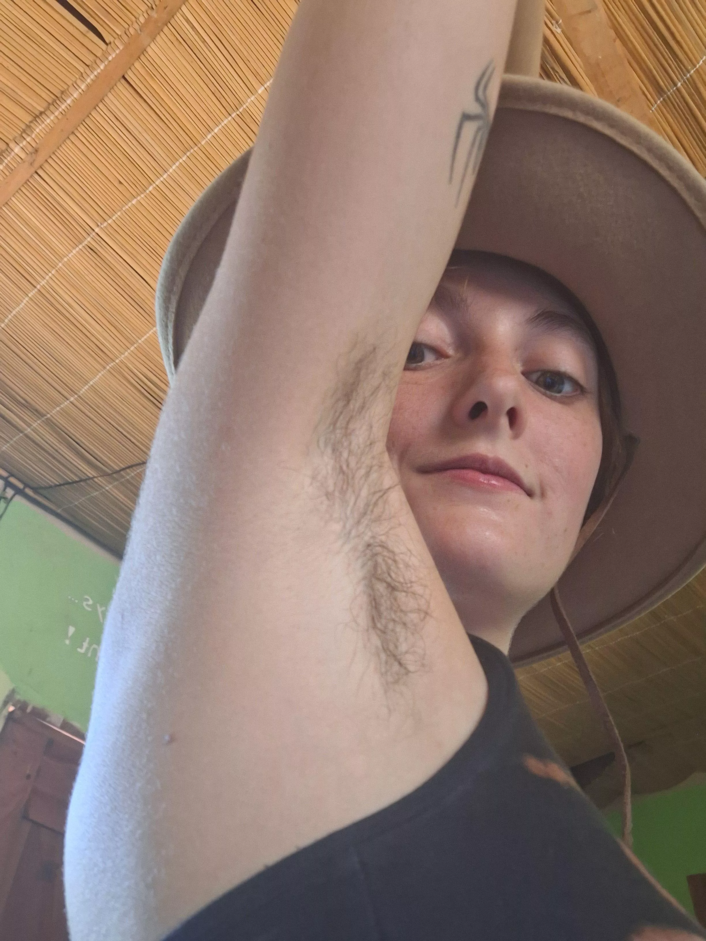Playfully revealing my cute armpit, because why not? [18F] posted by vibeslover
