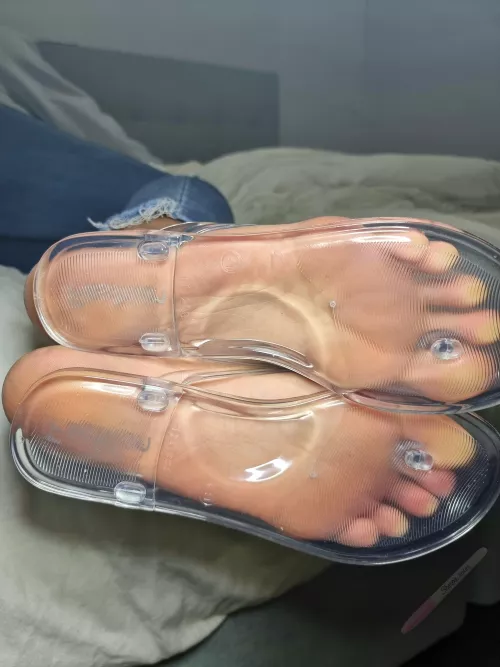 The inventor of clear flip-flops definitely had a FF 😂 🤯  by SharpieSoles