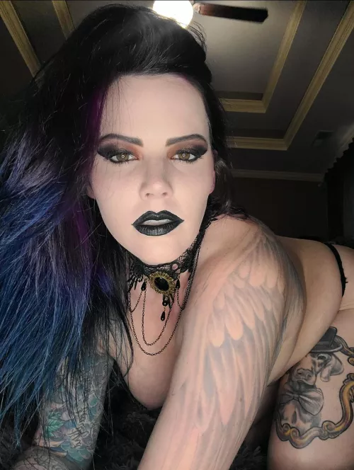 Your new goth mommy. Black lips are chefs kiss  by gothbabe2024
