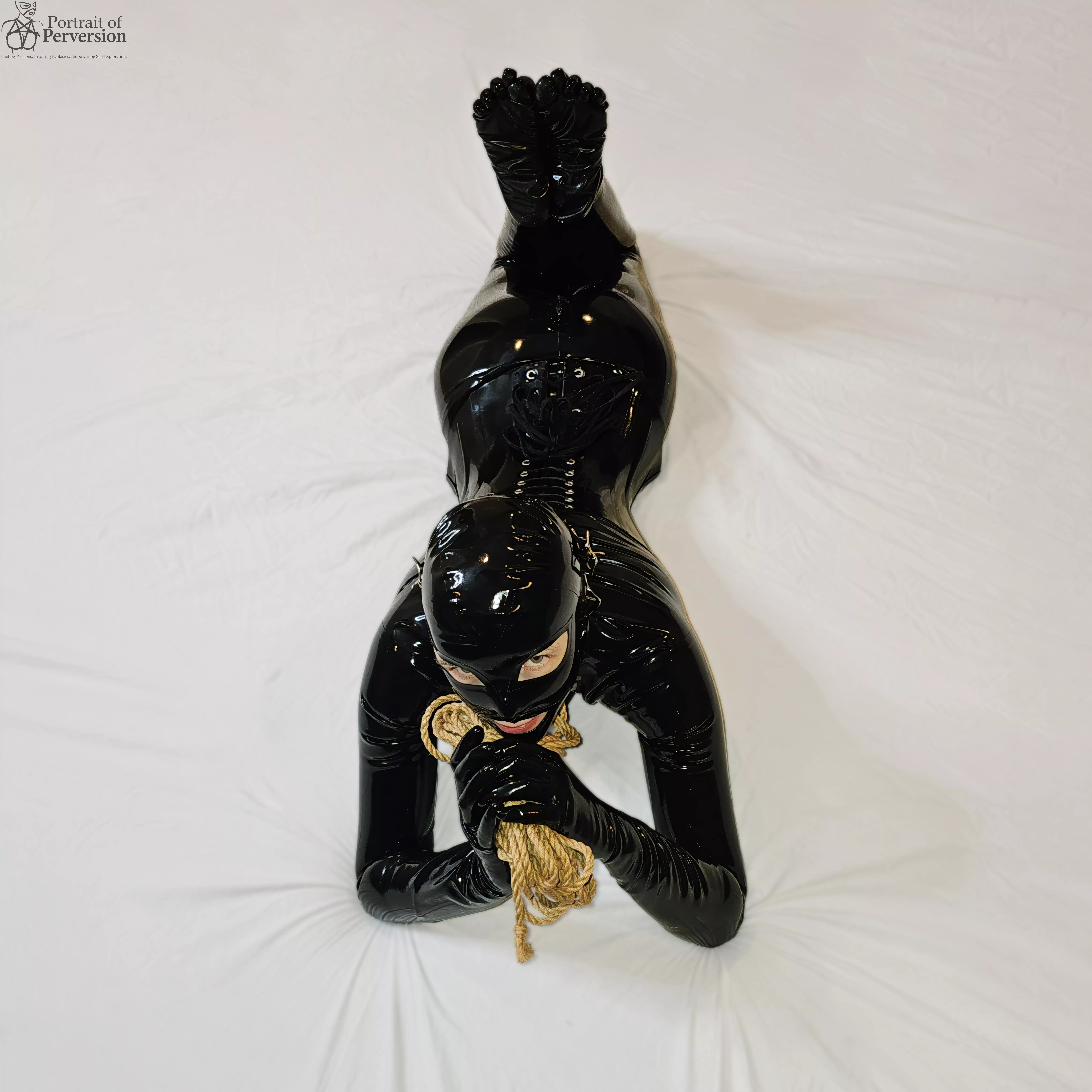 Are you brave enough to let this cute little rubber doll tie you up? We can start with jute but you will end up in some very nasty coconut rope. posted by PortraitOfPerversion