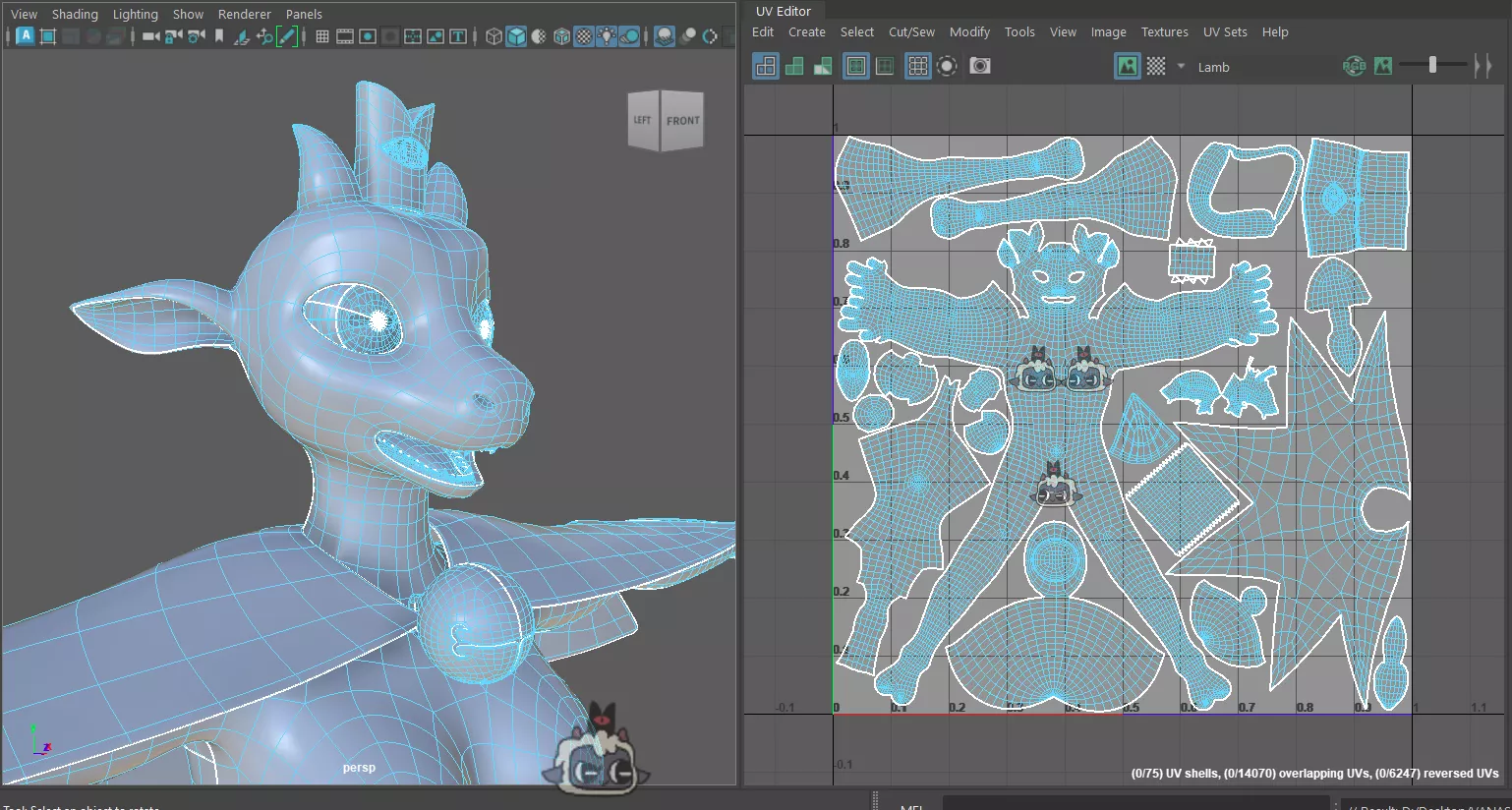 FINALLY got her UV mapped! next is wool and textures! posted by Siletrea