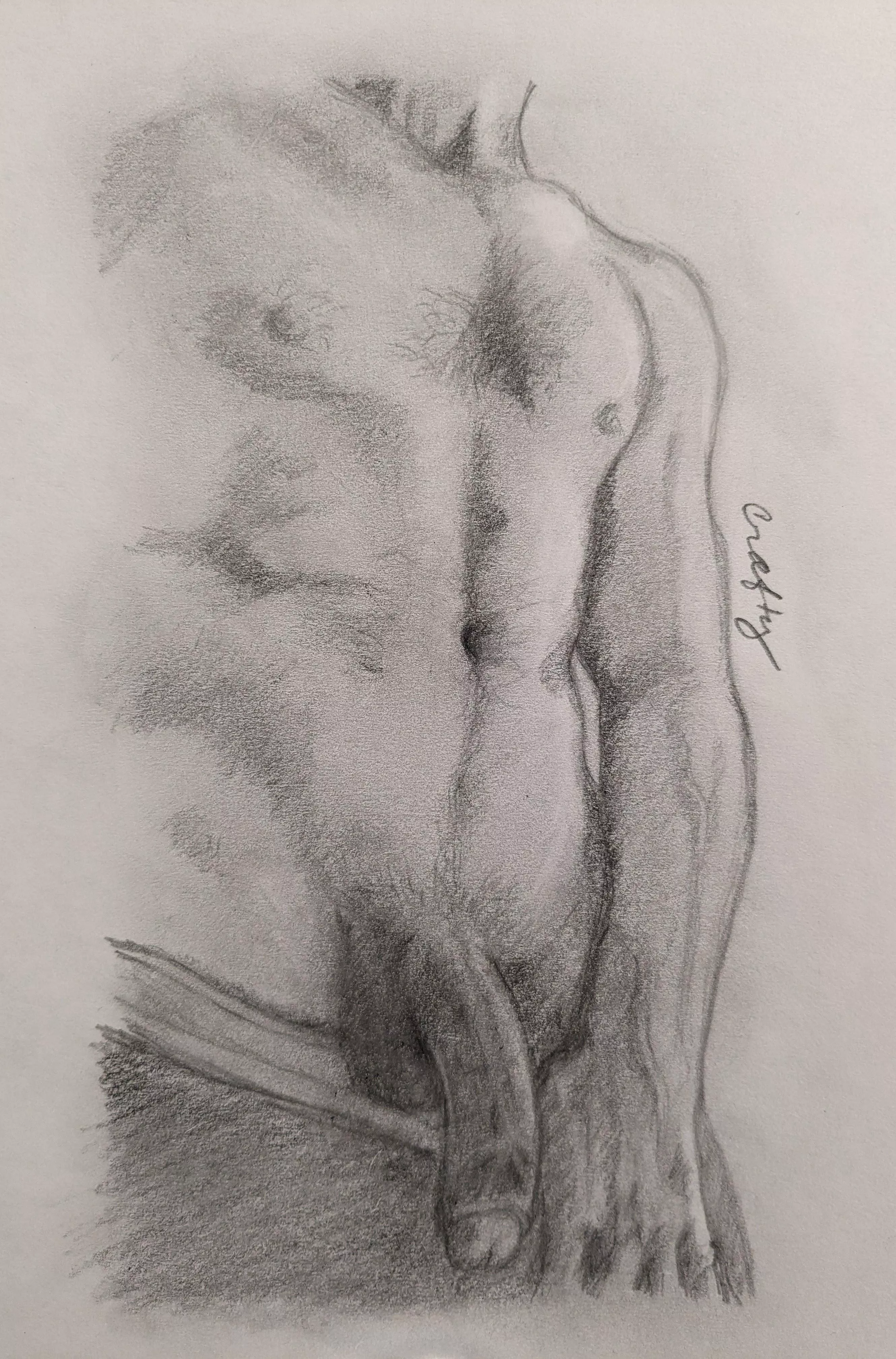 Just stopping by - pencil sketch of u/sorta_round_3 posted by Crafty510