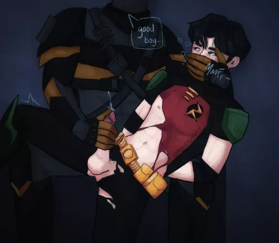 Robin x Deathstroke (OC) by RobwynnArt