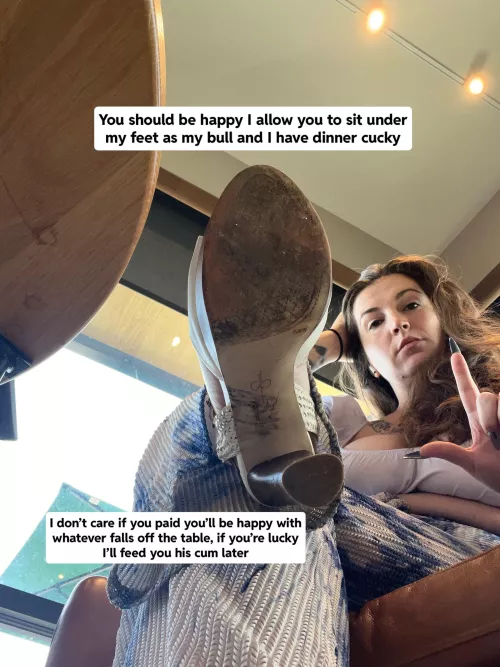 Sit there and be happy you’re even under there cucky  by mistressbrazda