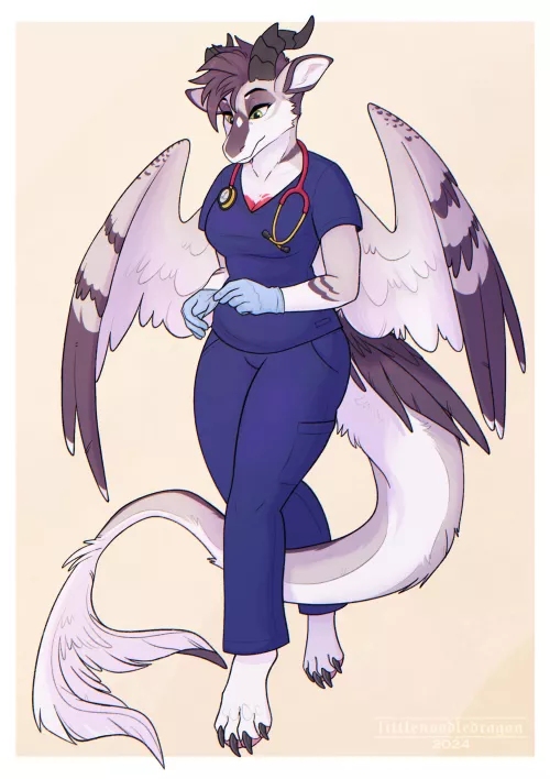 Working girl 🩺  [me, littlenoodledragon] by littlenoodledragon