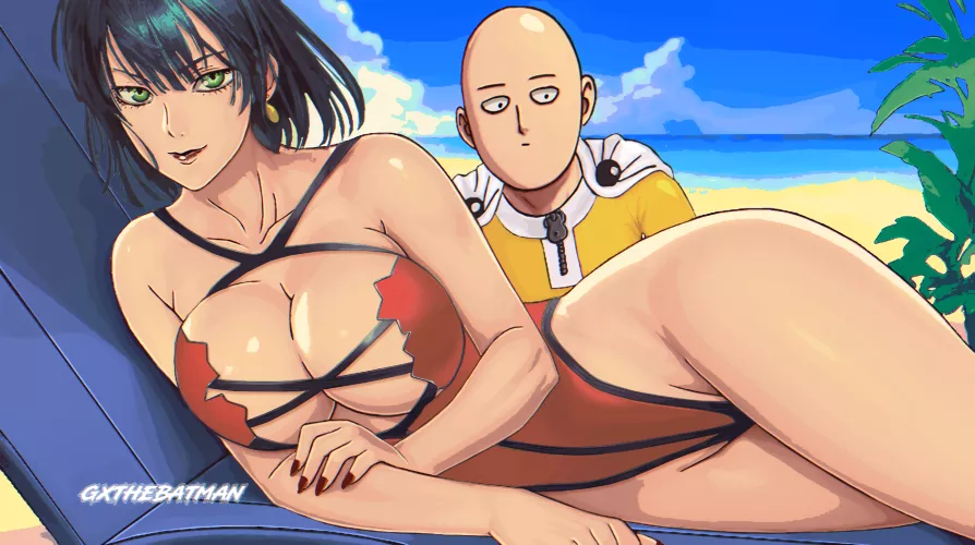 Fubuki and Saitama - Fan art by me (One Punch Man) by GxTheBatmanYouTube