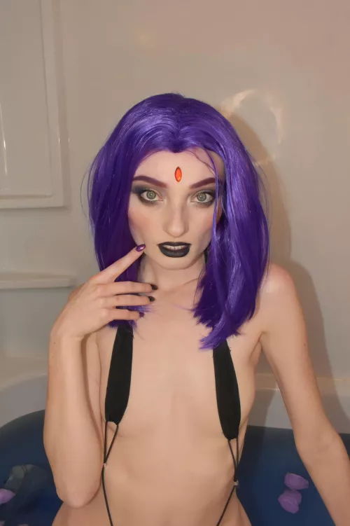 Raven in a micro bikini (me) by bbdoescosplay