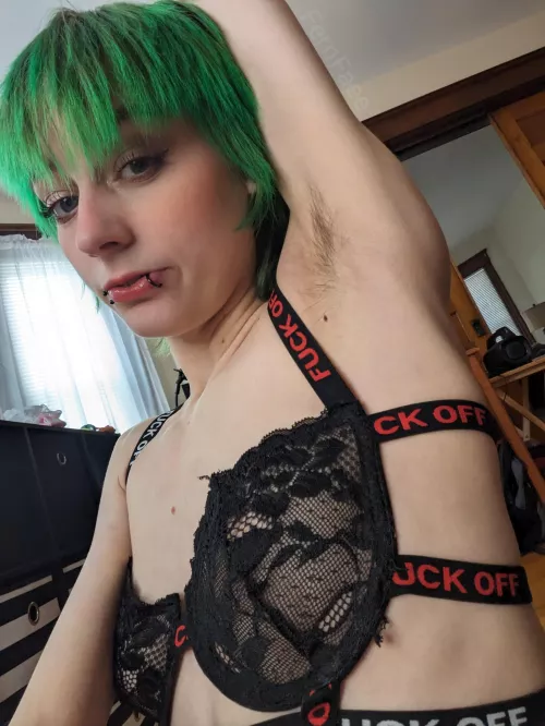 Showing off my hairy pits in my favorite lingerie by FernFaee
