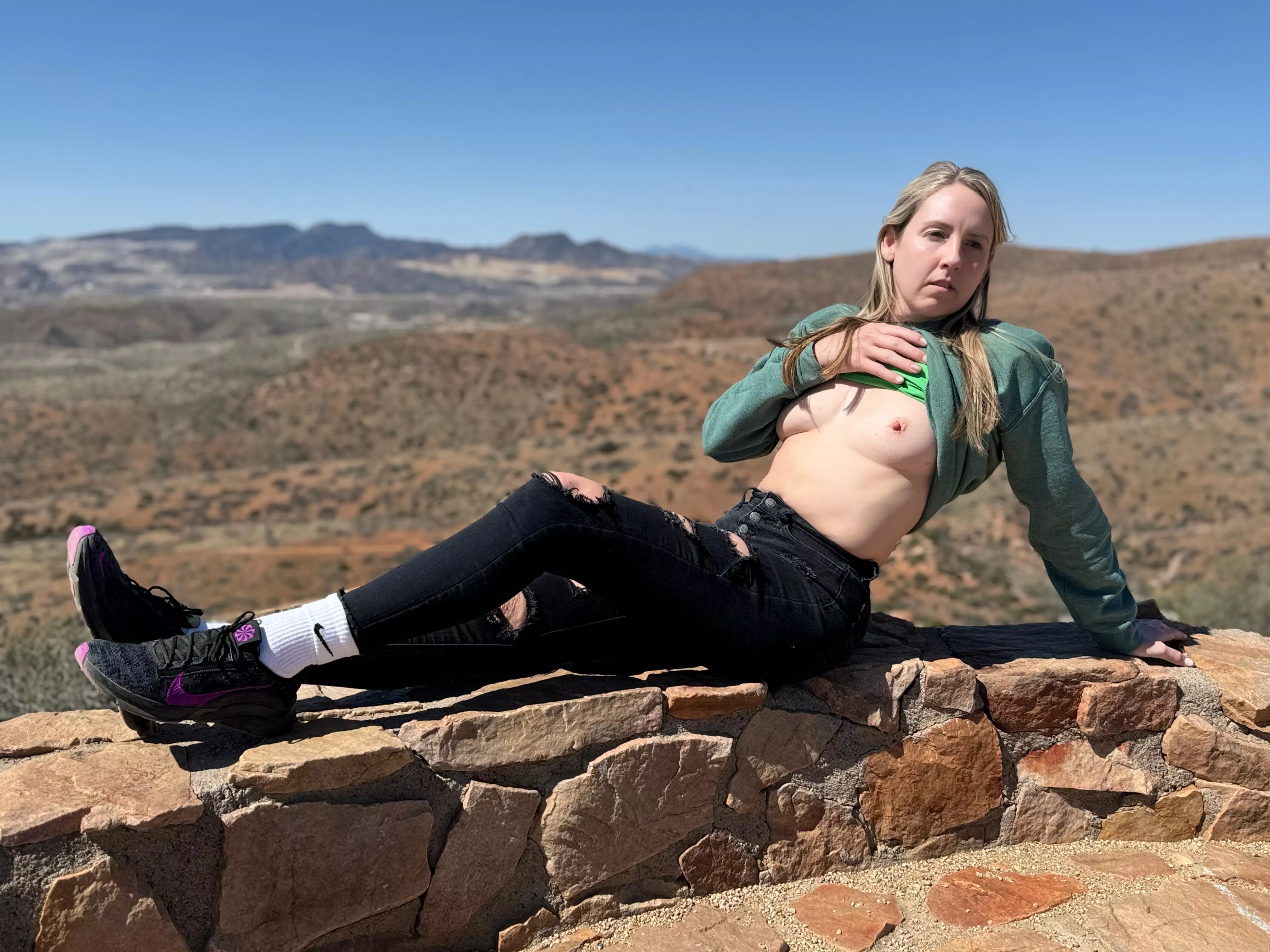 The view is absolutely stunning and captivating, much like the two small mountains beneath my shirt @Amandastarrly posted by EmbarrassedAd3674