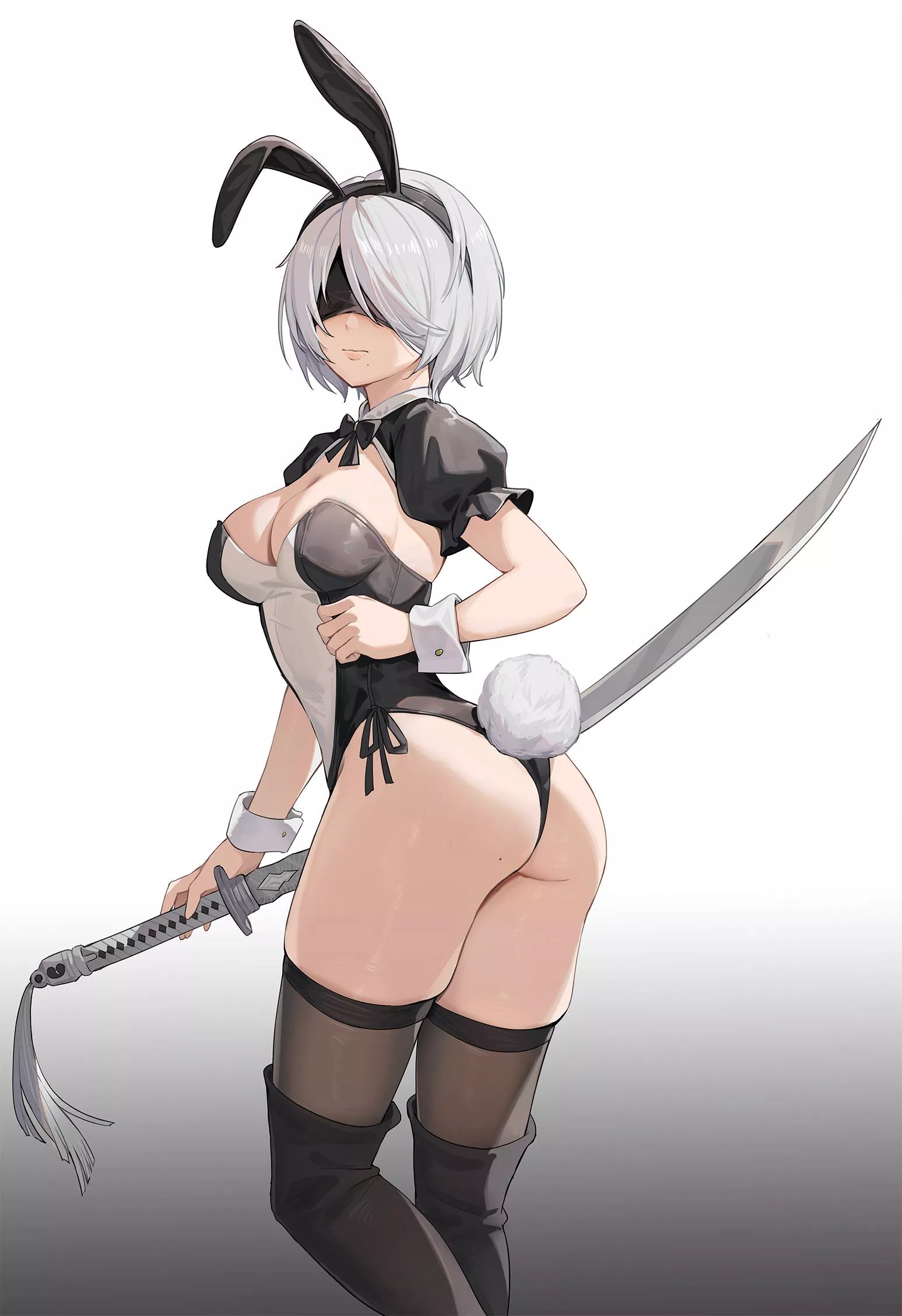 2B in a bunny outfit posted by Emilia67