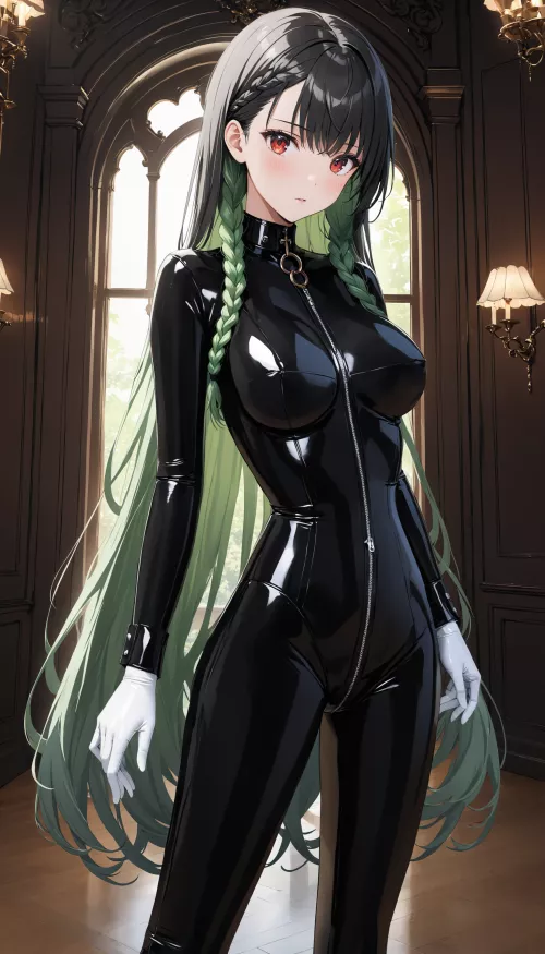 Black Latex, White Gloves  by CheetahSperm18