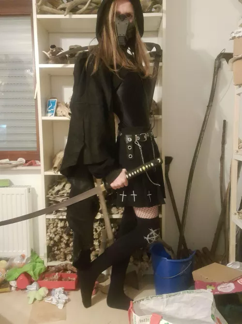 Okay, hear me out. Cyberpunk Goth Assassin femoy. No? Only me? Fair :( by WbGothFemboy