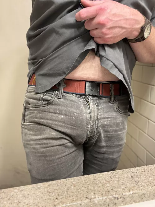 Three different people said they could see my bulge today. I acted like I didn’t know what they were talking about ;) by ClamChopzz