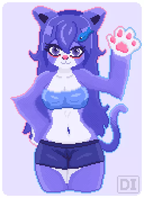 I drew a big version of my OC Marsi by Darkinjection