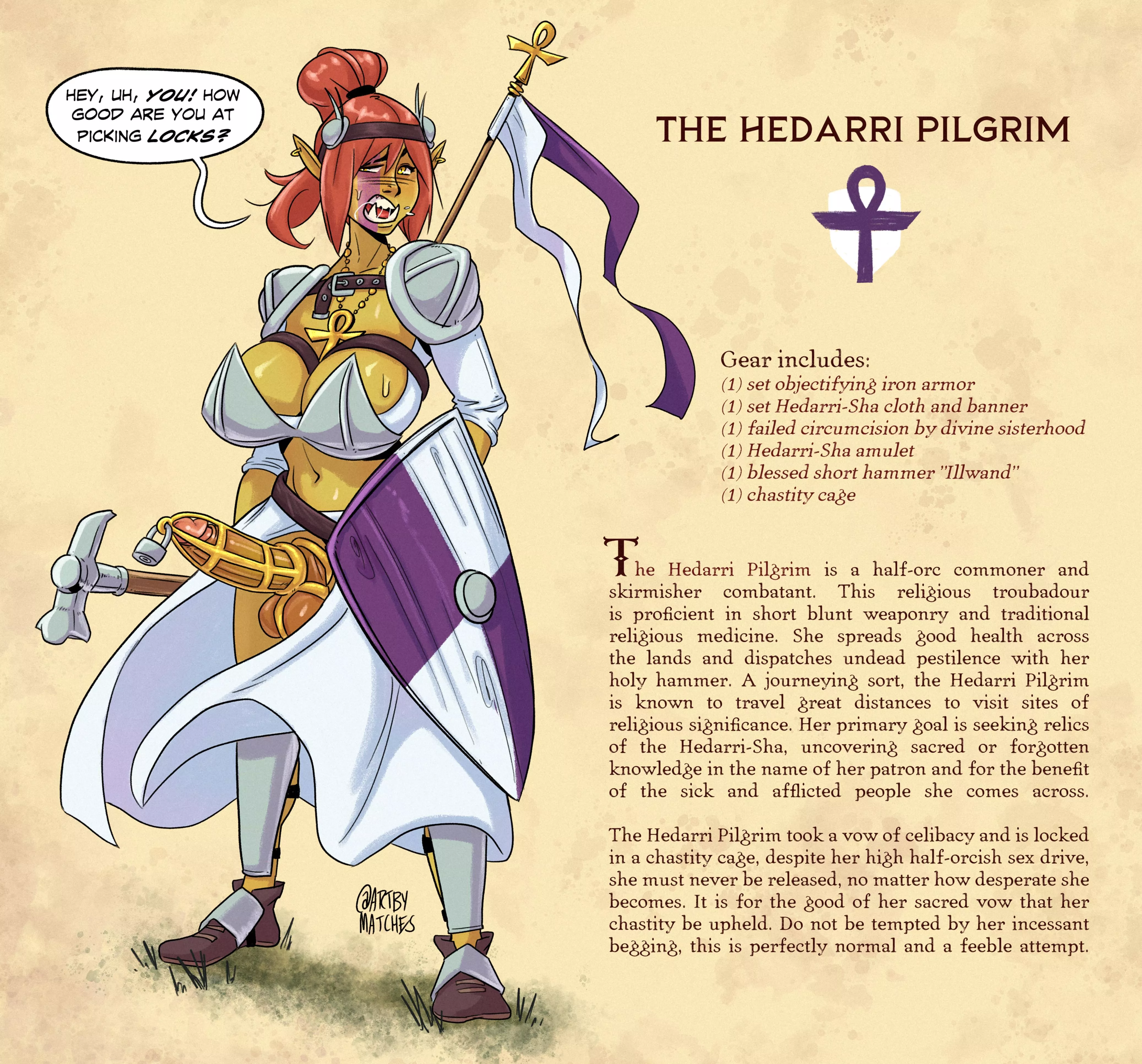 Orc Crusader Fantasy Futa in Chastity Cage [ArtByMatches] posted by RPGeewillikers