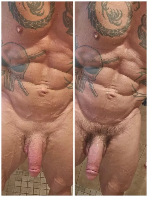 The big question on reddit, hairy or shaved?  by Xandercage5656
