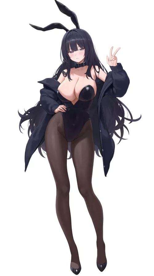 Dark-Haired Bunny Girl  by CheetahSperm18