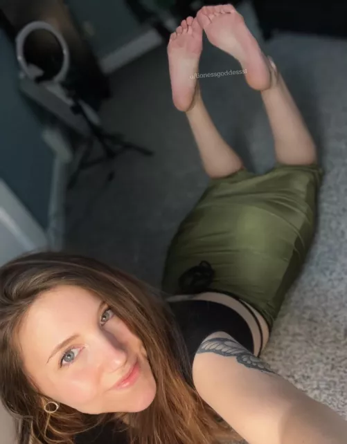 Propping my feet up so you can get down to business by LionessGoddesss1