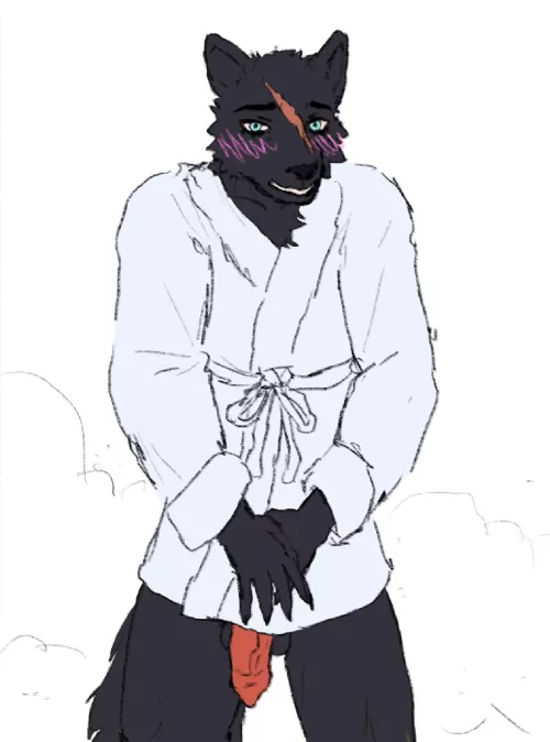 Seems like he needs a bigger bathrobe… (me) by ShyBird_