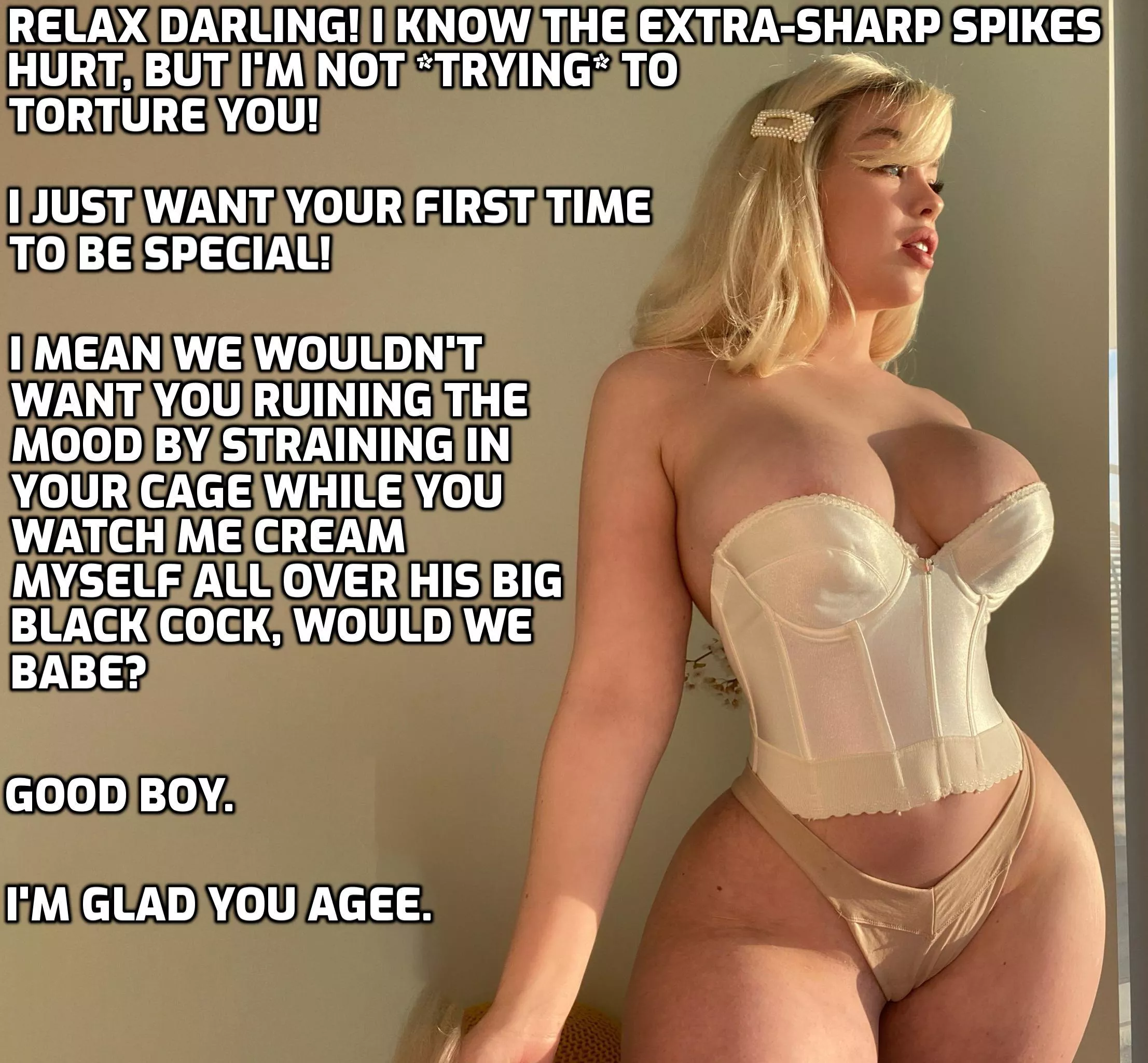 She wants you on your best behaviour. posted by nubsimp