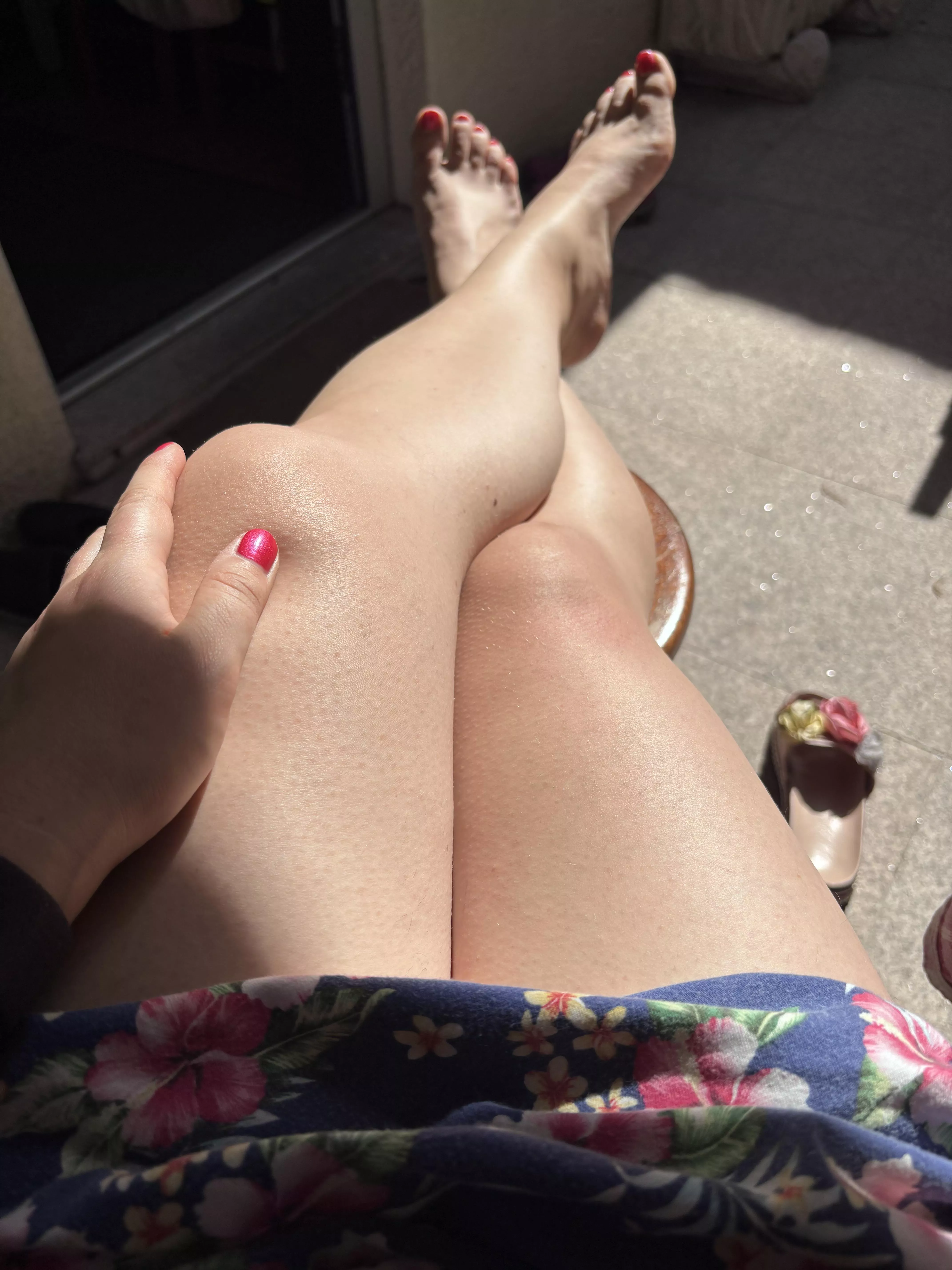 Sunbathing my legs  posted by SubSexcretary