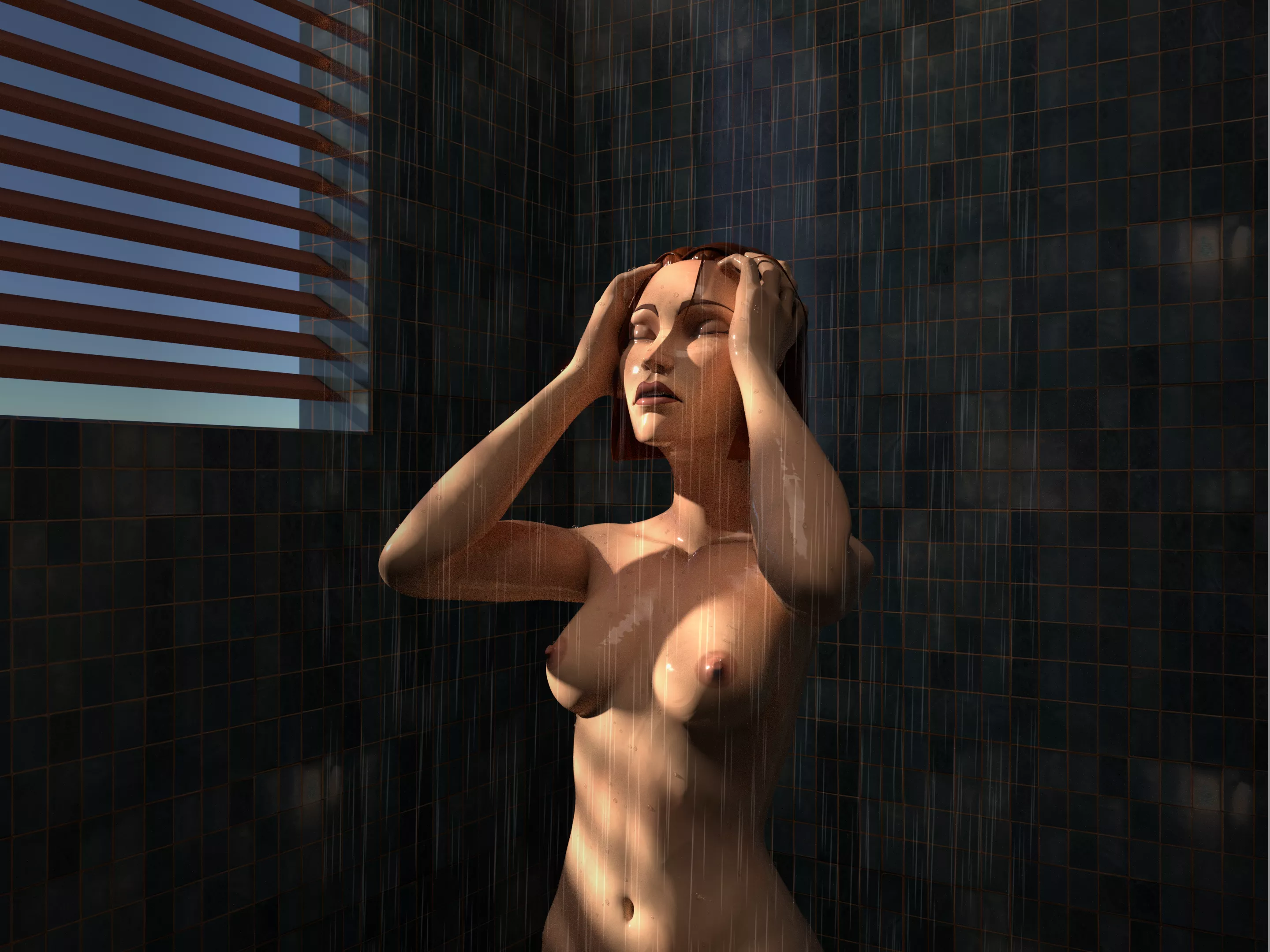 Bo-Katan in the shower (WIP), (LiamsGem) posted by liamsitagem