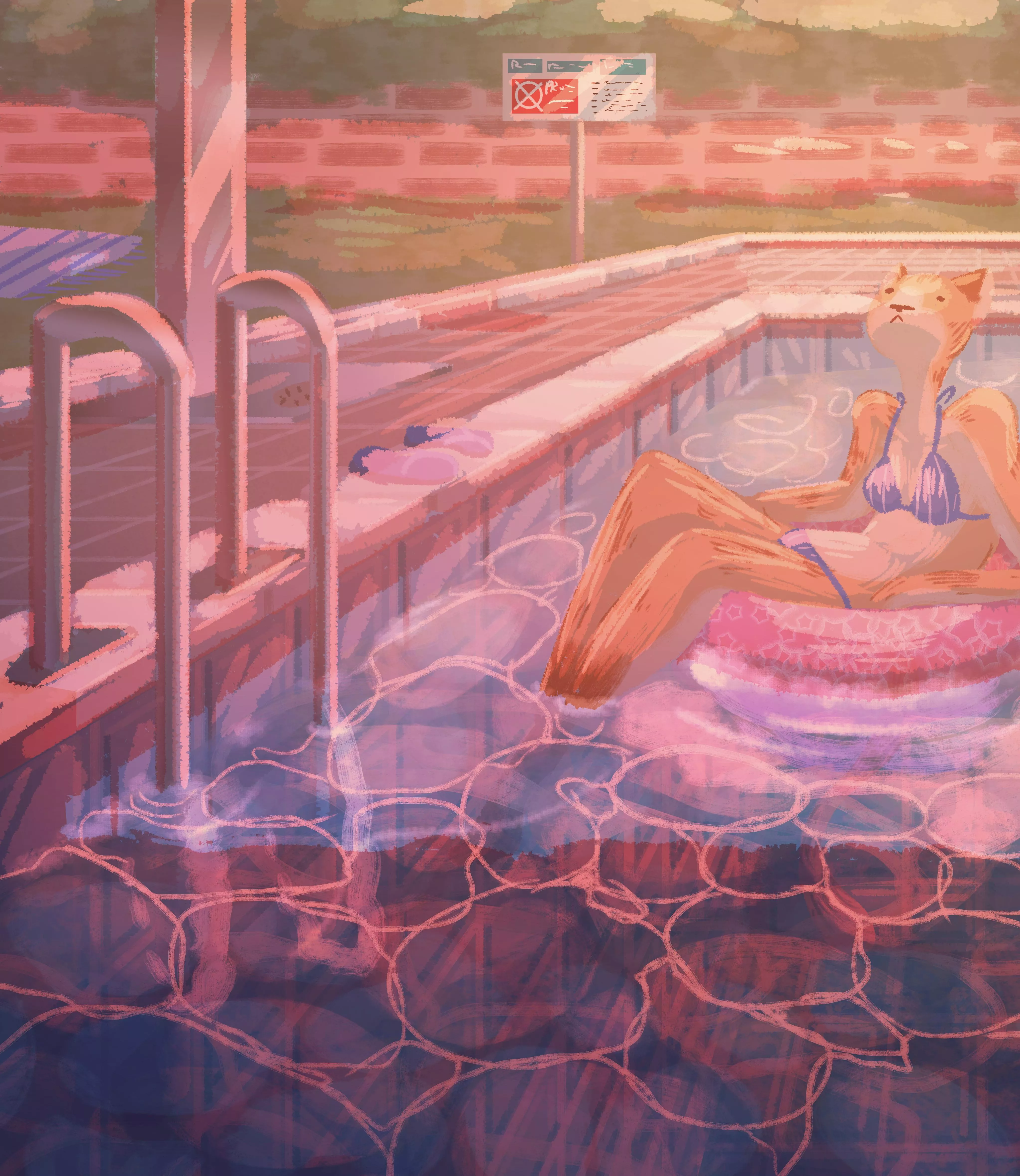 The pool closes in an hour, by me  posted by Raposeira