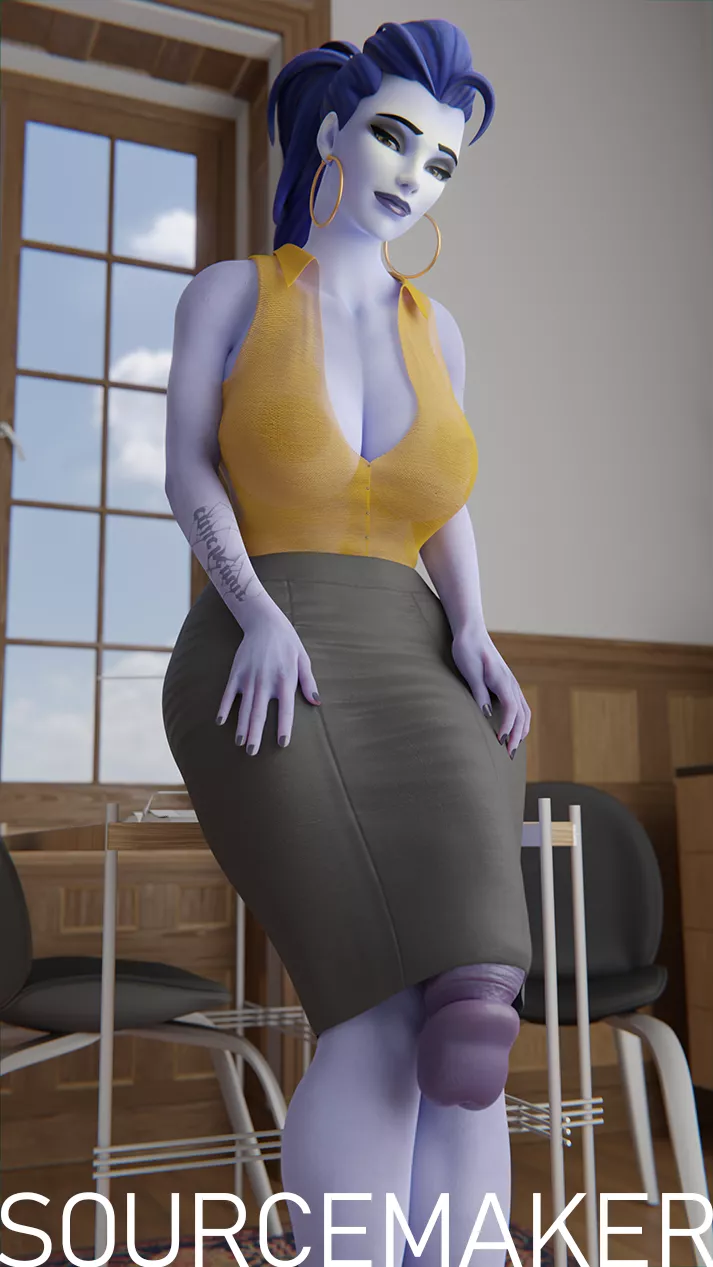 Widowmaker trying to conceal her cock posted by futasaregreat