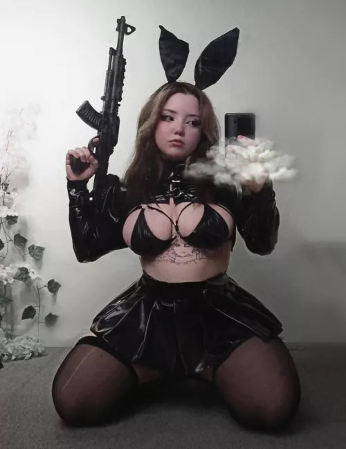 Bunny with a gun-ny by Cia Clowniac by xenobitex