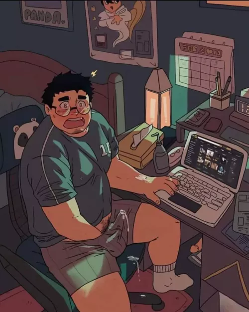 Discovered red-handed. 🥵 (unknown artist) by onlyg-boy