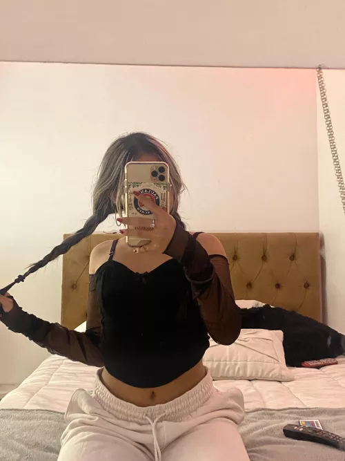 Do I look cute in this silly crop top? by OppositeConcentrate1