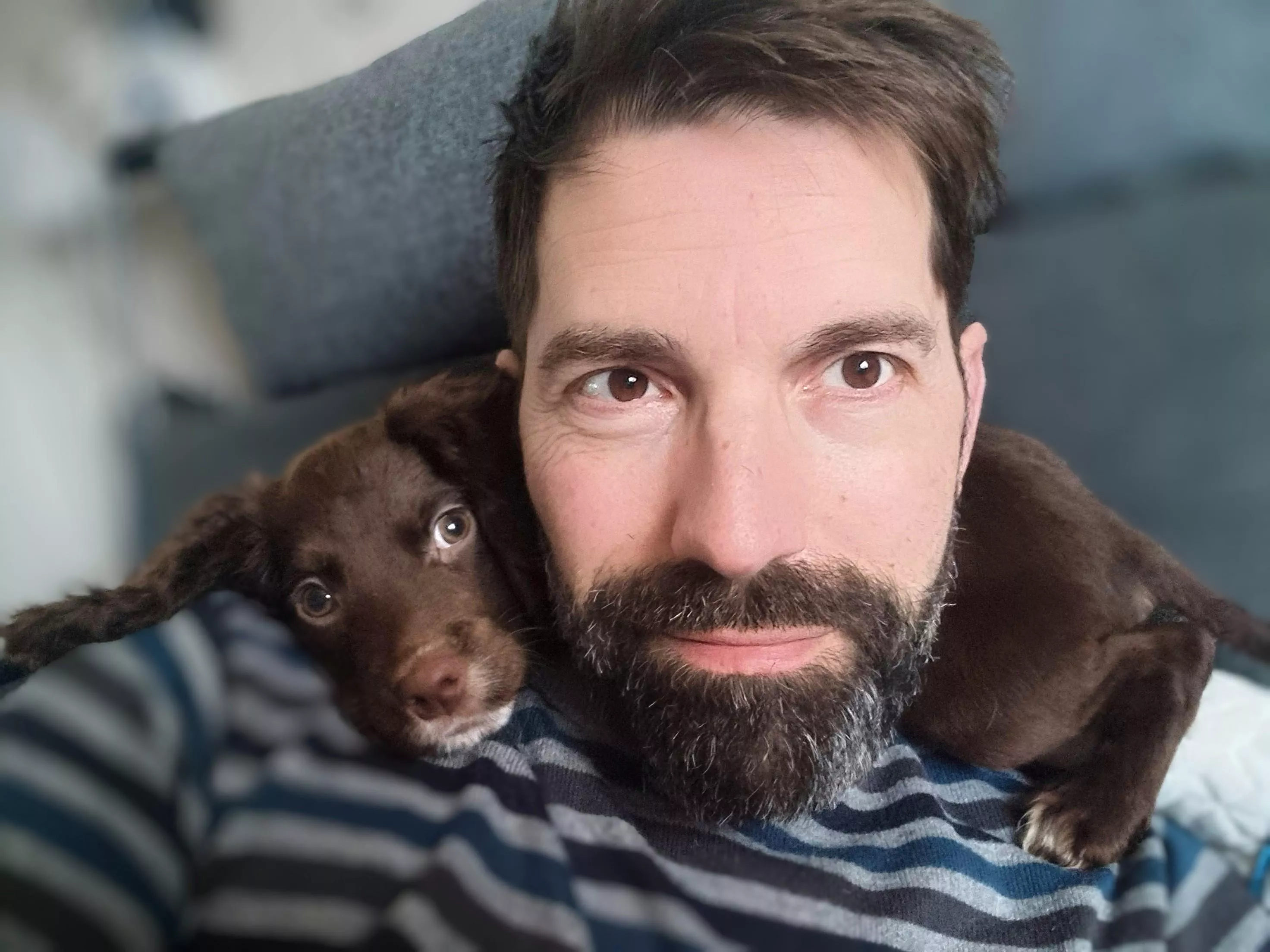 Me with my (tiny) wolf posted by angrywolf74