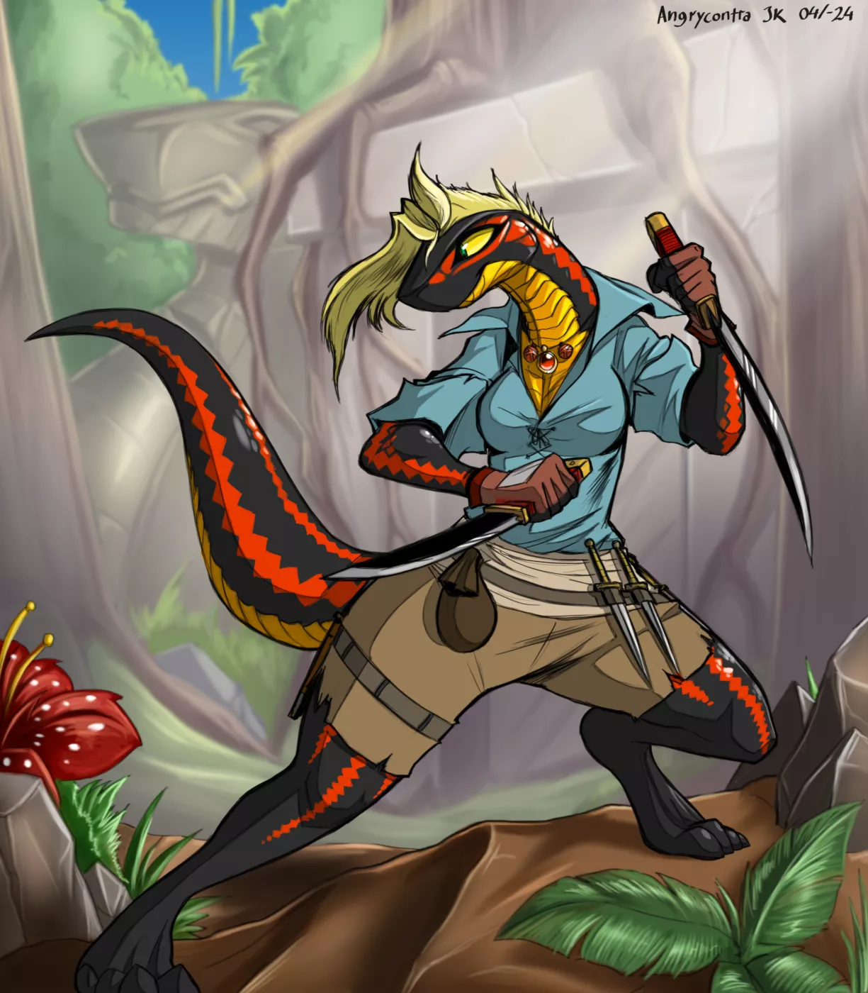 Rainbow Snake Rogue (art by me) posted by Angrycontra