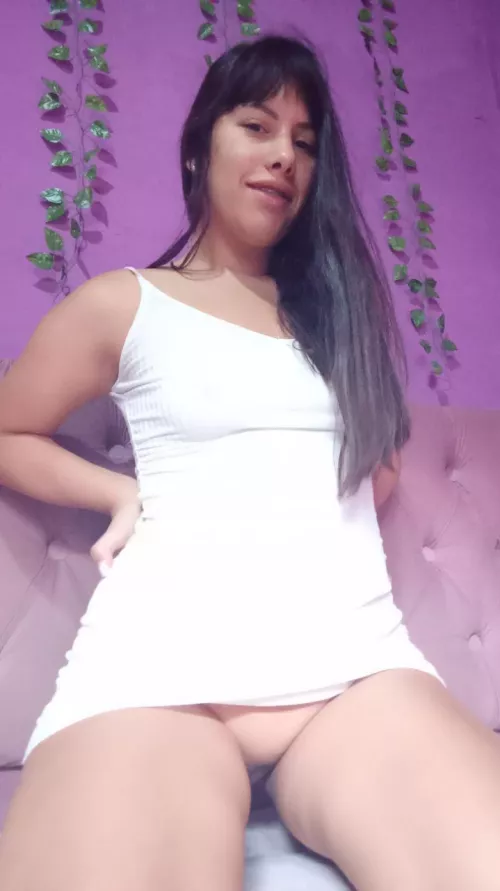 showing a little bit of my hairless pussy by Mereoleona77