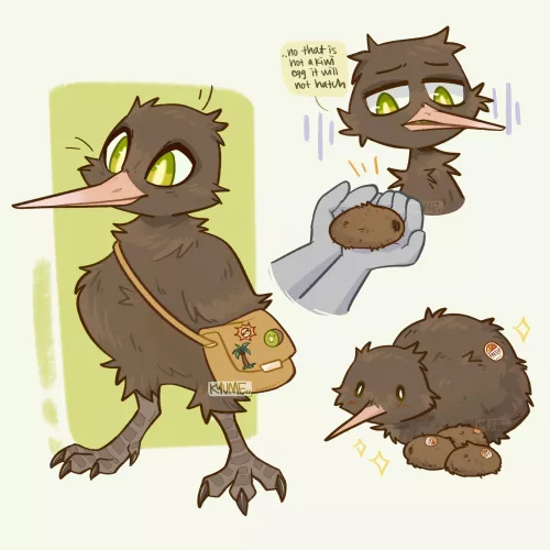 A lil kiwi birb🥝 I need name suggestions for them! by kazunekomori