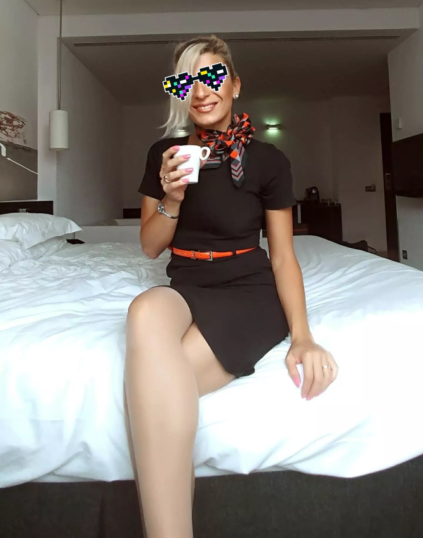 Chilling in a hotel. Wish she wasn't so anonymous and would show her face posted by Downtown_Agent_777