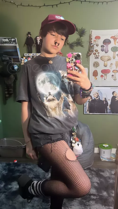 do you prefer fishnets or thigh highs?  by meowclock