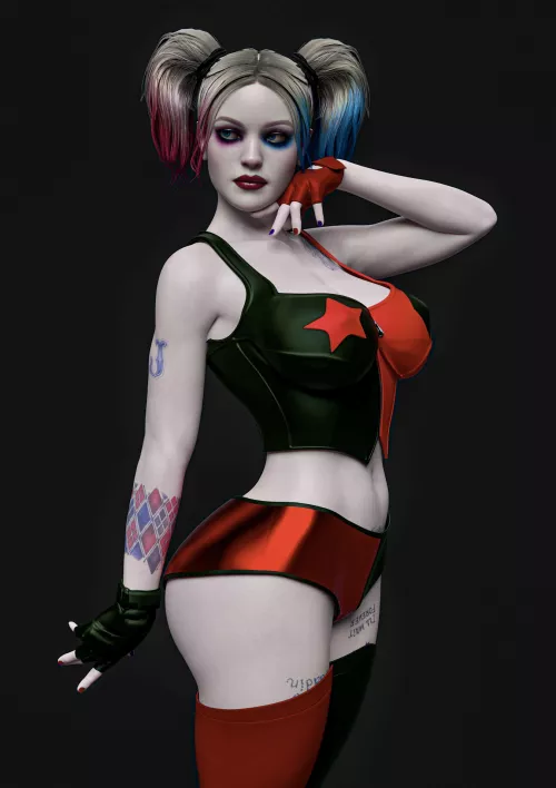 Harley Quinn pinup (agent_4_tea_se7en) by Agent_4_tea_se7en