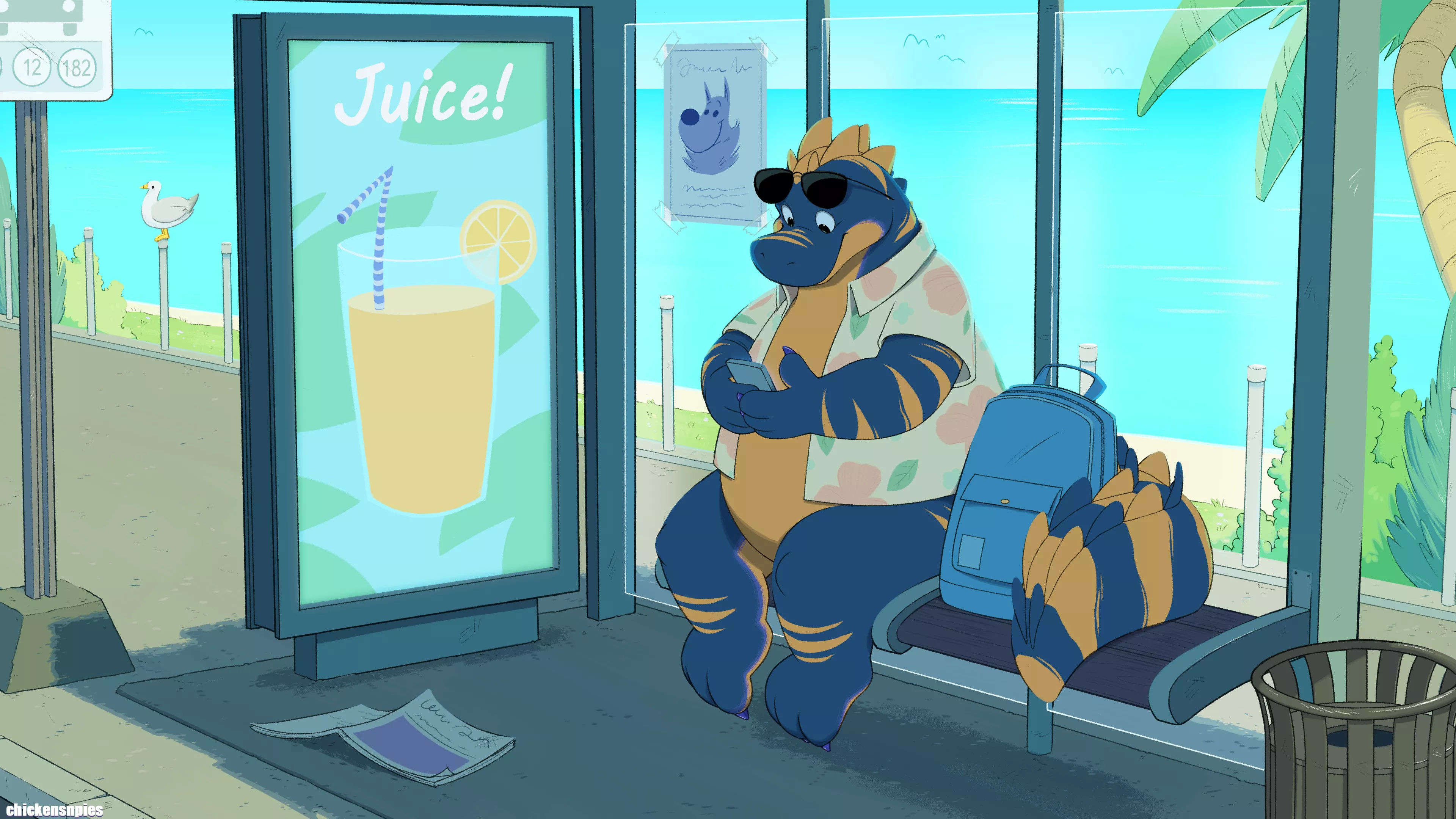 I wish it was summer.. (art by me, @chickensnpies1 on Twitter!) posted by chimigni